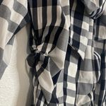 ZARA  Black and White Plaid Blouse with Bow Photo 7