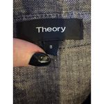 Theory  Dress Women 8 Blue Mayvine Linen Blend‎ Shirtdress Roll Tab Sleeve Mini Photo 8