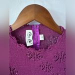 Vintage Chu Chi knit sweater purple sparkle glitter mauve 3/4 sleeve fall long Size 10 Photo 4