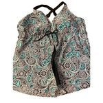 Beach Diva Womens Paisley Print Tankini Top Black Aqua Adjustable Straps Sz 22W Photo 0