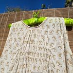 Joshi ivory cotton dress with Tan Paisley Print S Photo 5