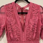 Honey Punch Raspberry Lace Romper Photo 2