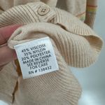 Modcloth Tan Striped V-Neck 3/4 Sleeve Button Front Cardigan Women's Size Large Photo 5