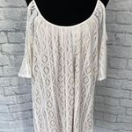 EXPRESS women M cold shoulder spaghetti strap white lace dress w/tan lining Photo 0