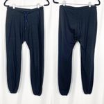 Marine layer  Mid Rise Jogger Sweatpants Loungewear: Heathered Black Photo 1