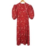 Missguided High Neck Puff Sleeve Midi Dress Red Floral Size US 12 NWT Photo 1