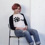 Syd + Mallory Leather Wink Eye Crop Tee Varsity Baseball Jersey 3/4 Sleeve Shirt White Photo 1