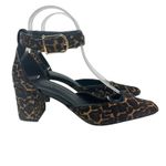 J.Crew  Buckle-strap Block Heels in Leopard-Print Calf Hair‎ Brown Size US 7 Photo 7
