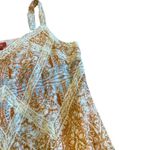 Sundance Bohemian Print Maxi Dress Tank Top Lace Trim Sheath Size 10 Women's Brown Photo 2