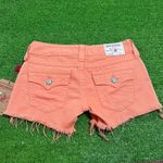 True Religion low rise shorts SZ 27 Kiera Freyed Papaya Daisy Dukes MADE IN USA Photo 1