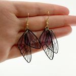 Butterfly Wings Earrings, Enchanted Fairy Wing, Mother's Day Jewelry, Butterfly Purple Photo 1