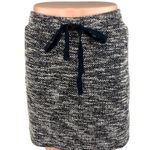 Ann Taylor LOFT Black Gray Marled Drawstring Cozy Knit Mini Pencil Skirt Size M Size M Photo 3