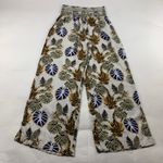 DAHUI Hawaii Linen Blend Palm Printed Wide Leg Lounge Pant XL Tan Photo 0