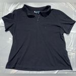 Karen Scott Women’s  Petite Large Black Polo Shortsleeve Shirt Photo 0