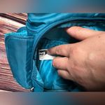 Lug Crossbody shoulder Bag. Blue. Size: One Size. Blue Photo 13