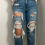 Aeropostale  Mom Jeans sz 00 Distressed Ripped Cropped Straight Leg‎ Emo Punk Y2K Photo 0
