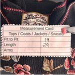 Vintage Embroidered Sweater S 3D Roses Feminine Romantic Beaded Oversized Black Photo 9