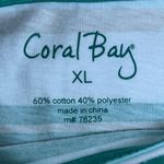 Coral Bay Striped Short Sleeve Top – Green, White & Cream Size XL Green Photo 8