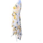 Lulus  French Countryside White and Yellow Floral Print High-Low Dress M Photo 3