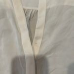 El Ganso Off White Tie Sleeve Sheer Thin Button Down Blouse Top Women’s Small Photo 2