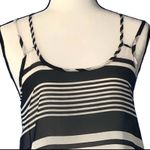 American Dream Sheer Tank Top Black and White Striped Size Small Double Strap Photo 4