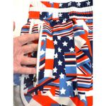 Fabletics  Tyson Track Shorts Womens XS Patchwork Pride Red White Blue Zip Pocket Photo 2