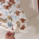 Cream Floral Spaghetti Strap Belted Mini Dress Photo 4