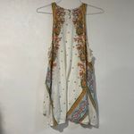 Free People  Intimately Boho Floral Paisley Swing Tank Top SZ S Cream Multicolor Photo 2