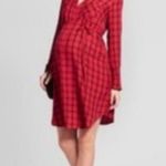 Ingrid and Isabel Red & Black Maternity Plaid Dress/Top “Shacket” Collared Size undefined Photo 13