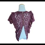 Womens Inny Lace Zipper Back Semi Sheer Top Photo 1