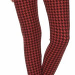 Old Navy EUC Red and Black Herringbone Pull-On Leggings Photo 0