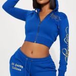 Ed Hardy  blue cropped zip up hoodie Photo 0