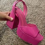 ASOS Bright Pink Chunky Heels  Photo 0