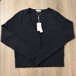 Rebecca Taylor Fine Gauge Merino Ribbed Knit Cropped Cardigan NWT Size XL Photo 3