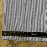 Talbots linen blend cuffed blue pin stripe pants beachy nautical Photo 6