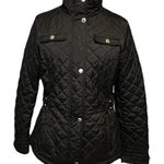 Laundry by Design  Medium Black Quilted High Neck Jacket Polyester Sinched Waist Photo 0
