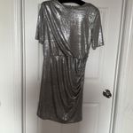Catherine Malandrino Womens Cocktail Metallic Ruched Dress L NWT Photo 8