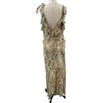 ZARA  Dress Snake Animal Print‎ Slip Midi Beige Tan Brown Ruffle Size Medium Photo 8