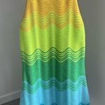 Torn By Ronny Kobo  Yellow and Blue Wave Dress Photo 1