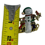 New Christmas snowman brooch or pin with cat & dog Photo 3