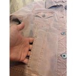 J Jill Denim Jean Jacket Womens Pink Button Up Trucker Stretch Pockets Sz SP Photo 6