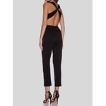 Alice + Olivia Women's Black Hiloti Cross Back Silk Blend Jumpsuit Size 2 Photo 1