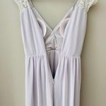 Lulus Whimsical Wonder Lace Maxi Dress Light Gray Sz Small Photo 9