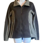 Columbia  Black Gray Full Zip Raglan Long Sleeve Fleece Jacket Small Gorpcore Photo 0