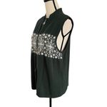 Christopher & Banks  Lambs Wool Blend Winter Zipper Snowflake Vest. Sz. L Photo 2