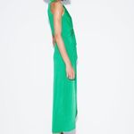 ZARA NEW‎  BEADED KNOTTED DRESS GREEN KNOTTED V NECK Photo 6