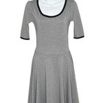 LuLaRoe Nicole Solid Gray Elbow Sleeve Fit & Flare Dress Photo 0