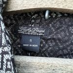 Lucky Brand black gray geometric boho Aztec single button blazer Photo 6