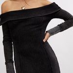 Free People Grunge 90s Witchy Monty Thermal Midi Dress Washed Black Size Medium Photo 1