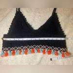 Women’s Adora Boho Crochet Crop Top With Tassels Black Festival Wear Size XS Photo 6